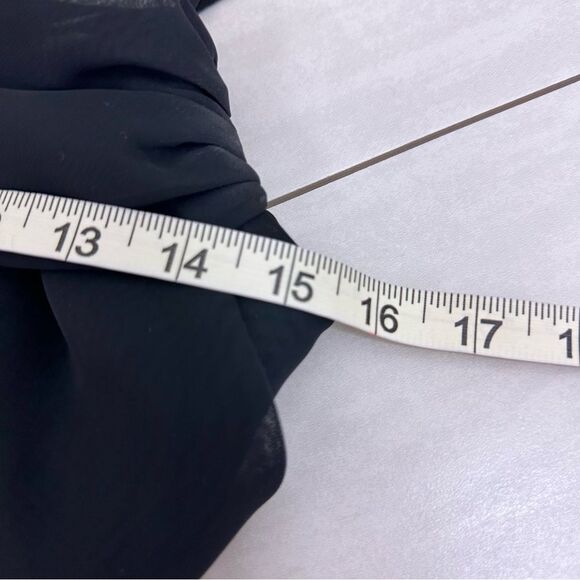 Vintage 90s Betsy & Adam Black Draped Spaghetti Strap Formal Prom Maxi Dress - Picture 9 of 12